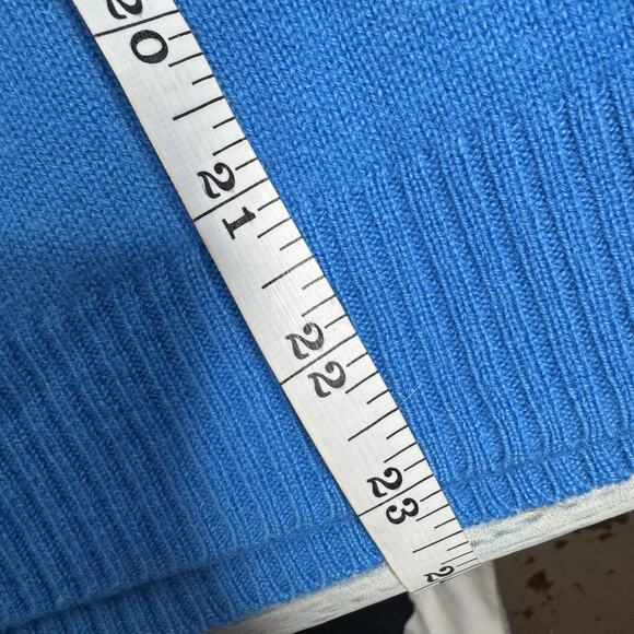 J.Crew Women’s 100% Cashmere Argyle Short-Sleeve Sweater Top Blue Gray Cream - Picture 5 of 5